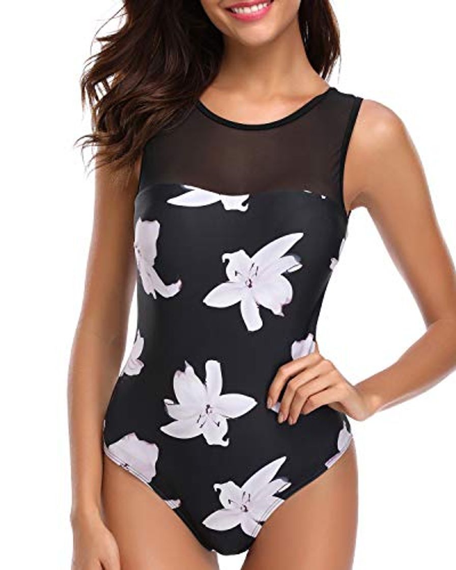 Moda Mujer Bikinis Una Pieza Traje de Ba?o Ba?Ador Push Up Cuello Halter Vientre Plano Monokinis Playa Bathingsuit