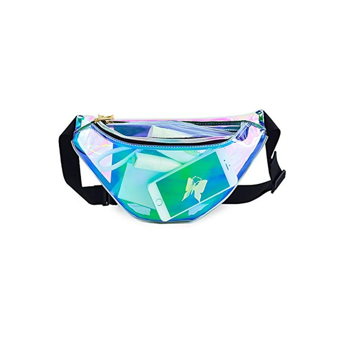 Product Holographic Shiny Neon Waist Fanny Pack Waterproof For Women Girls Men