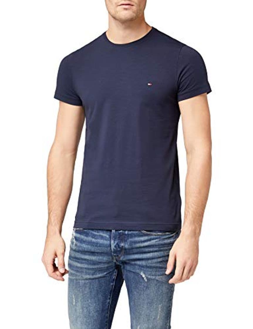 Moda Tommy Hilfiger Core Stretch Slim CNECK tee Camiseta, Azul