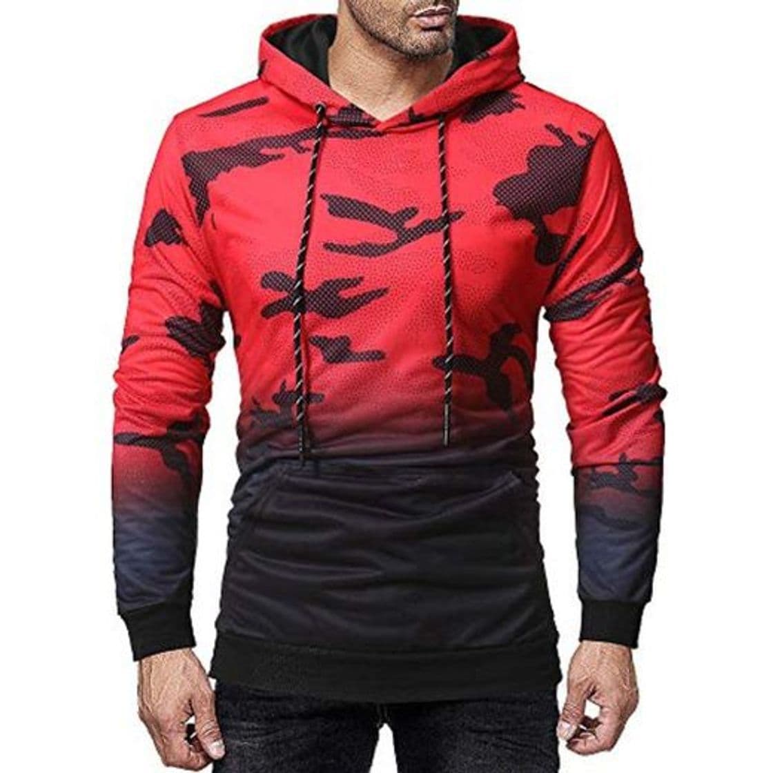 Product Sudaderas con Capucha para Hombre Camuflaje Jersey Ciclismo Suéter Manga Larga Hombre Ropa de Deporte Hoodie Chándal con Cordón Hombre riou