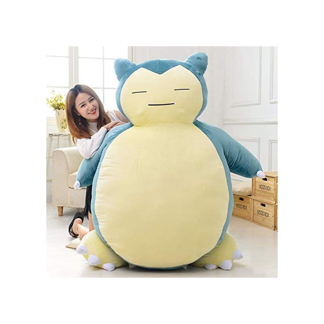 Product Ghghz Anime Soft Animal Pikachu Snorlax muñeca Peluches Funda de Almohada Solo