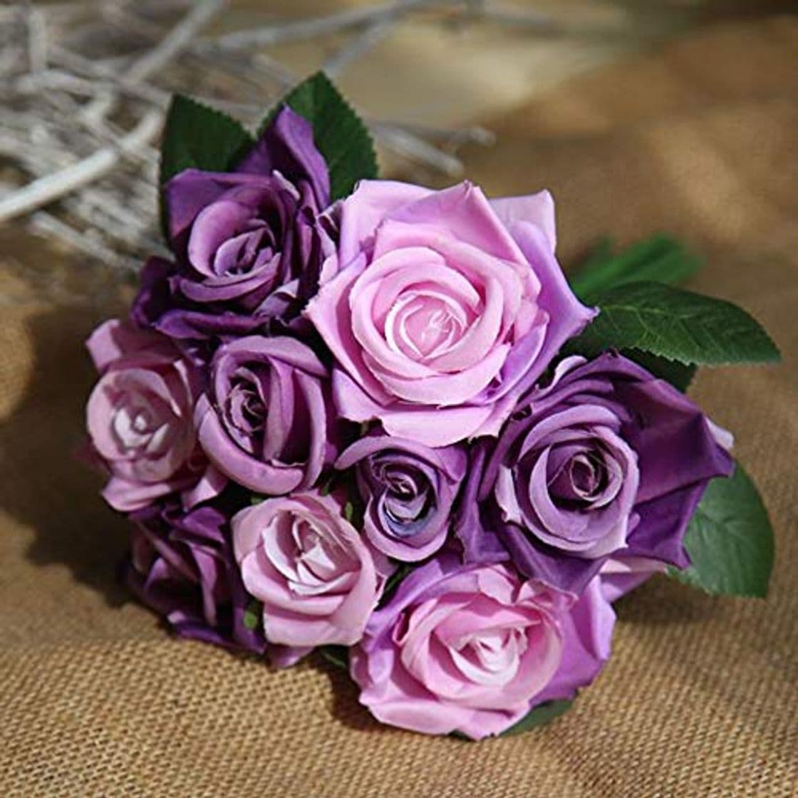 Product Triamisu Flores Artificiales Flores Falsas Seda Plástico Artificial Rosas Ramo de Novia