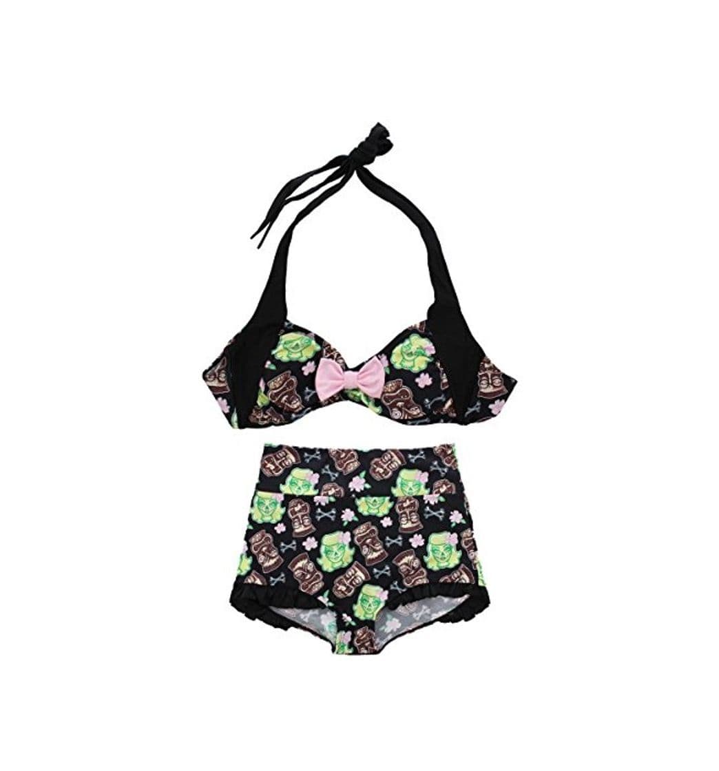 Moda Too de zombi Bikini rápido Tiki negro