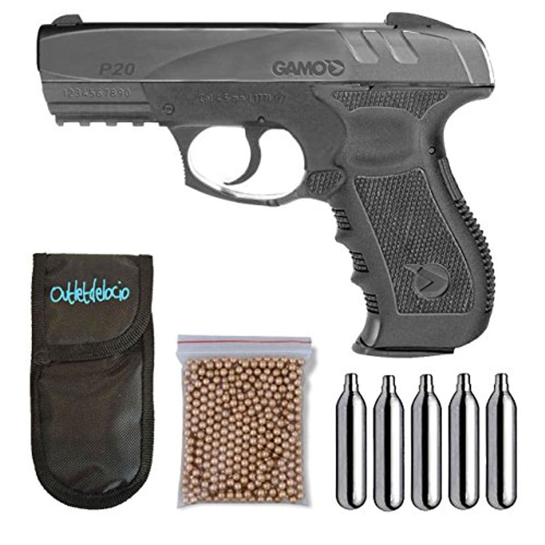 Producto Outletdelocio Pack Pistola perdigon Gamo GP-20 Combat. Calibre 4,5mm