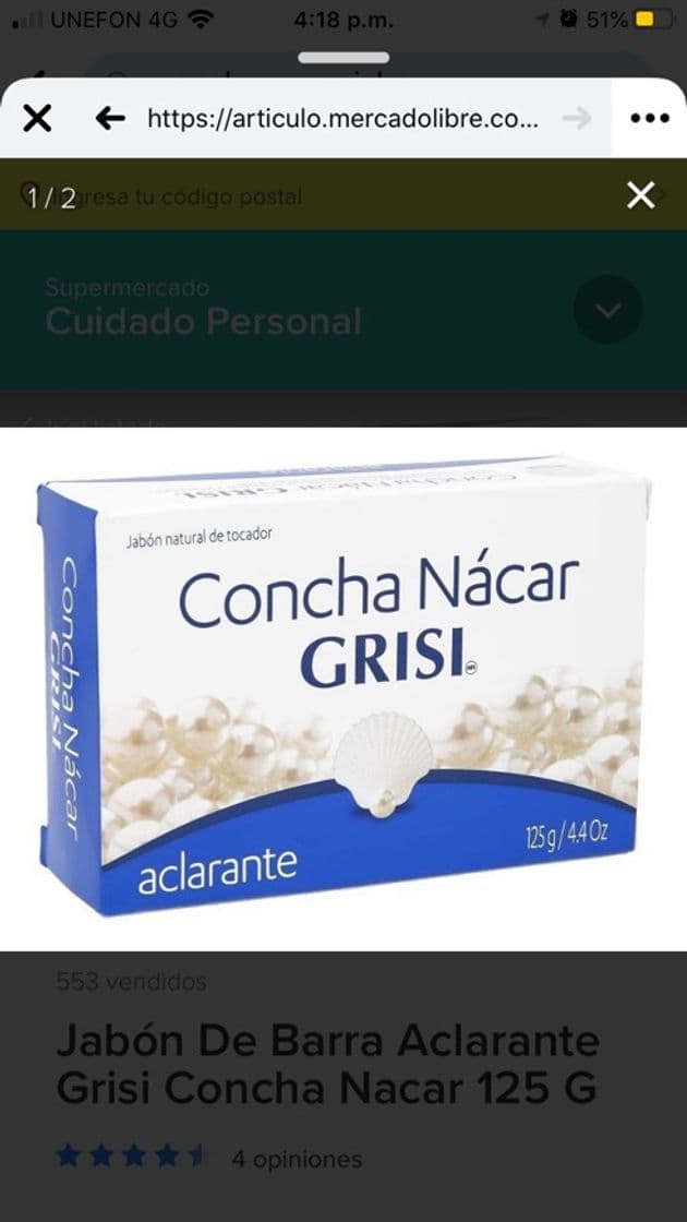 Product DERMOJABON CONCHA NACAR 100 gr