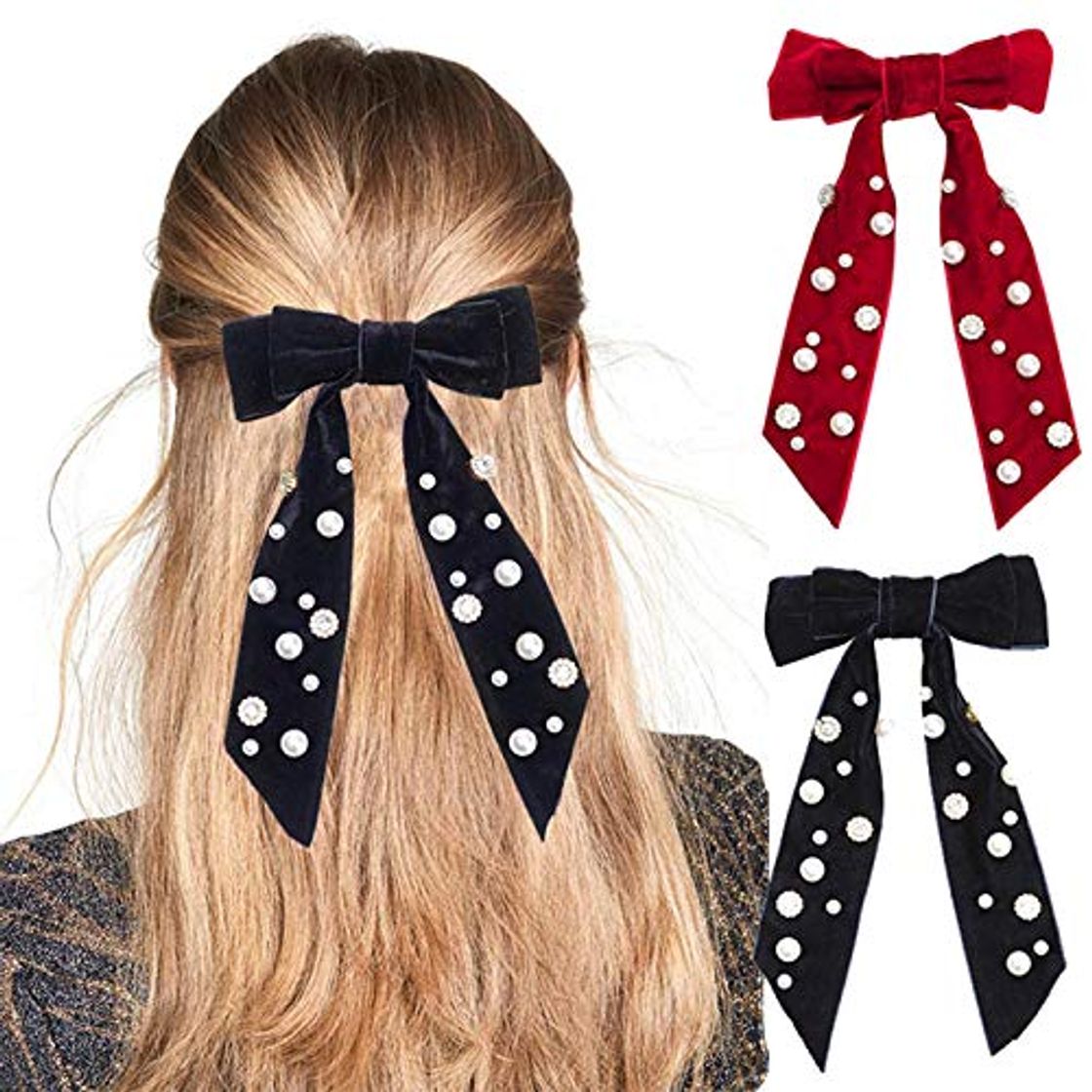 Fashion WELROG Bufandas scrunchies - 4PCS Peinados Bowknot Para Mujeres cabello Bobbles cola