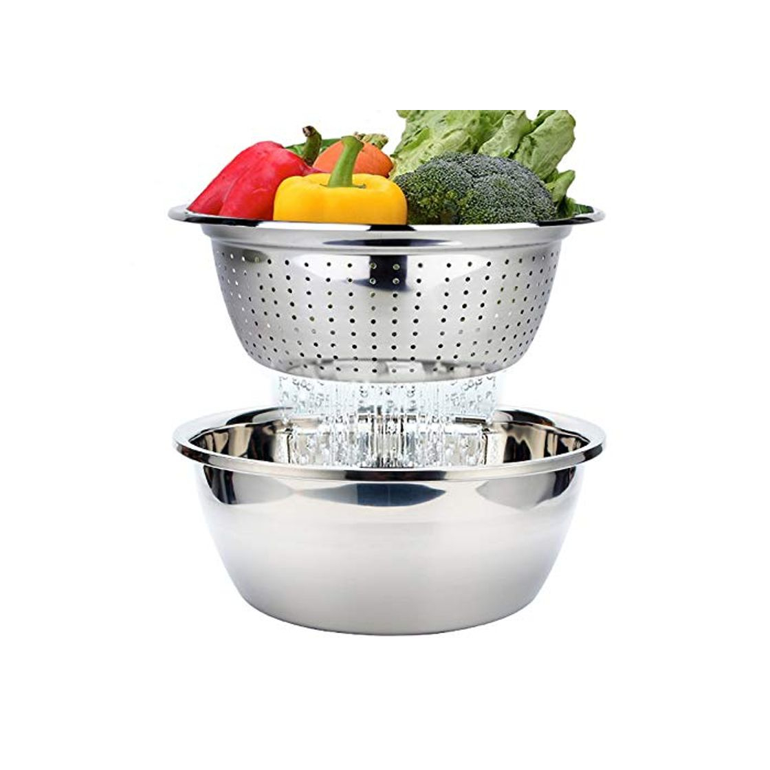 Producto Colador de Cocina Acero Inoxidable y Cuenco de Mezcla Set