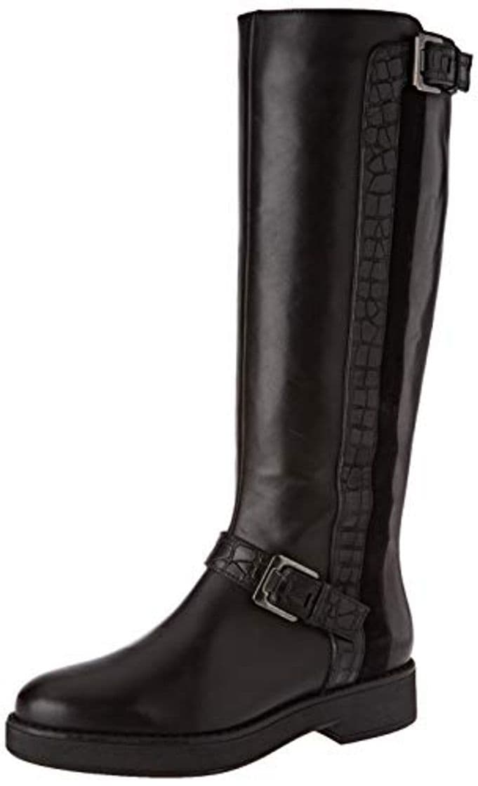 Fashion Geox D ADRYA D, Botas Altas para Mujer, Negro