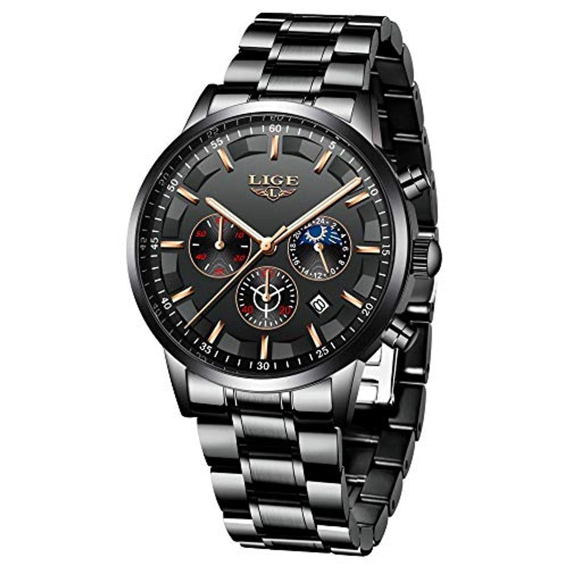 Moda LIGE Relojes Hombre Impermeable Deporte Cuarzo Analógico Reloj Hombre Moda Casual Cronógrafo