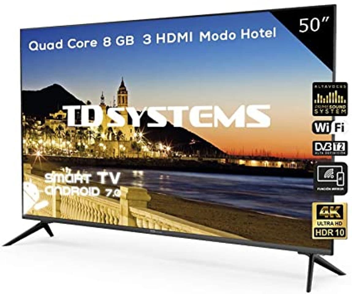 Producto Televisores Smart TV 50 Pulgadas 4K UHD Android 9.0 y HbbTV