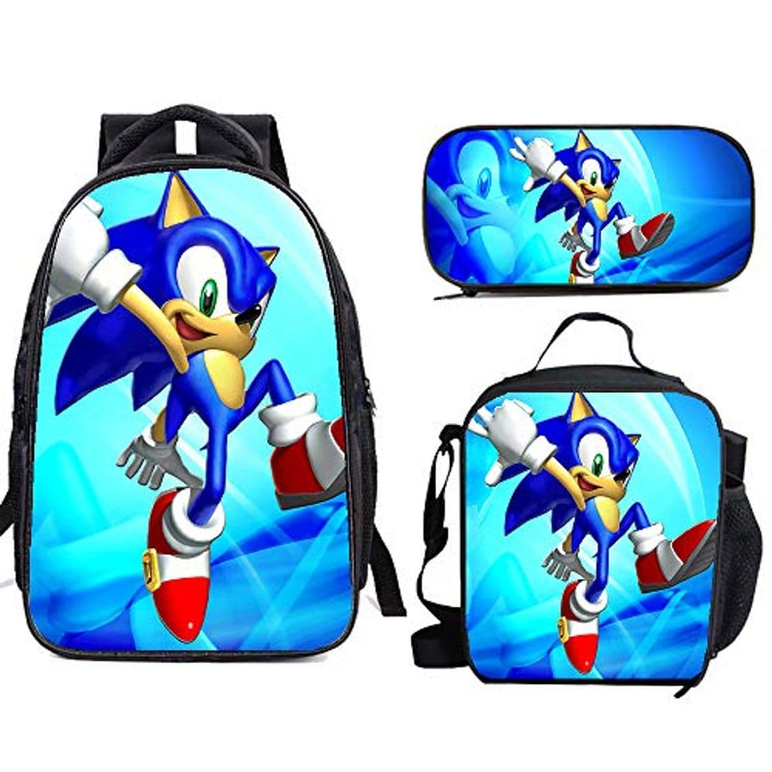 Moda Son-Ic The He-Dge-Hog - Juego de mochila escolar con bolsa para el