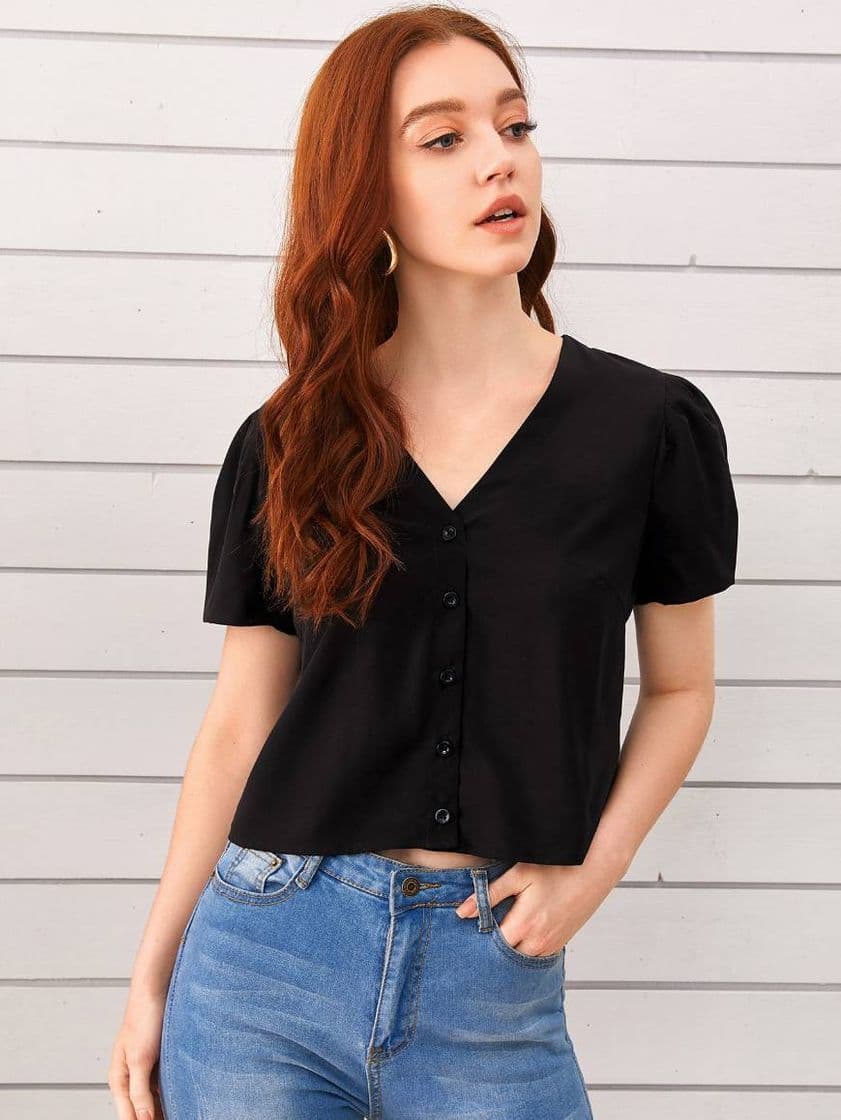 Fashion Blusa negra casual