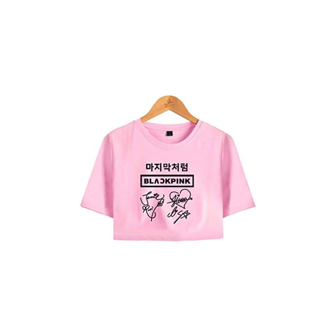 Fashion Blackpink Camisetas de Manga Corta con Mangas Cortas Atractivas de Verano Nombre