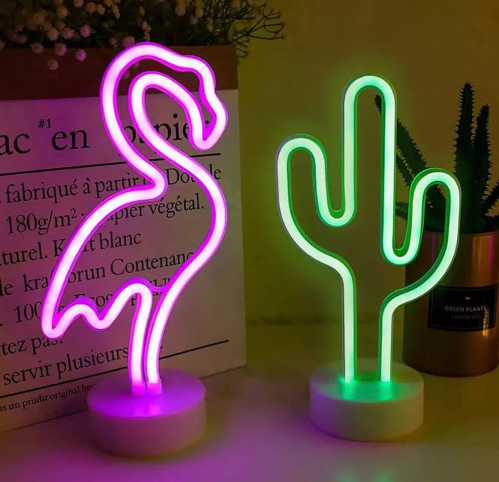 Product LED flamenco y cactus 