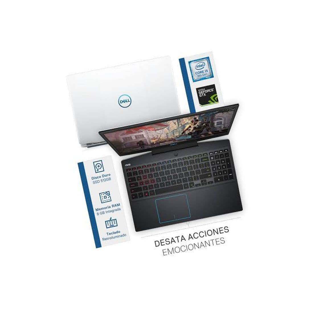 Producto Dell G3 3590 Negro, Azul, Blanco Portátil 39,6 cm