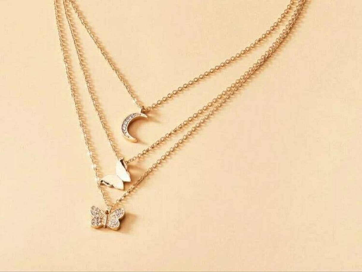 Fashion Butterfly Charm Layered Necklace