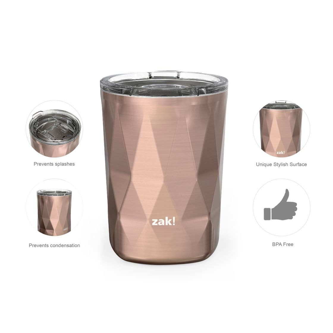 Fashion Zak! fractal copper 13 oz vacuum insulated tumbler 