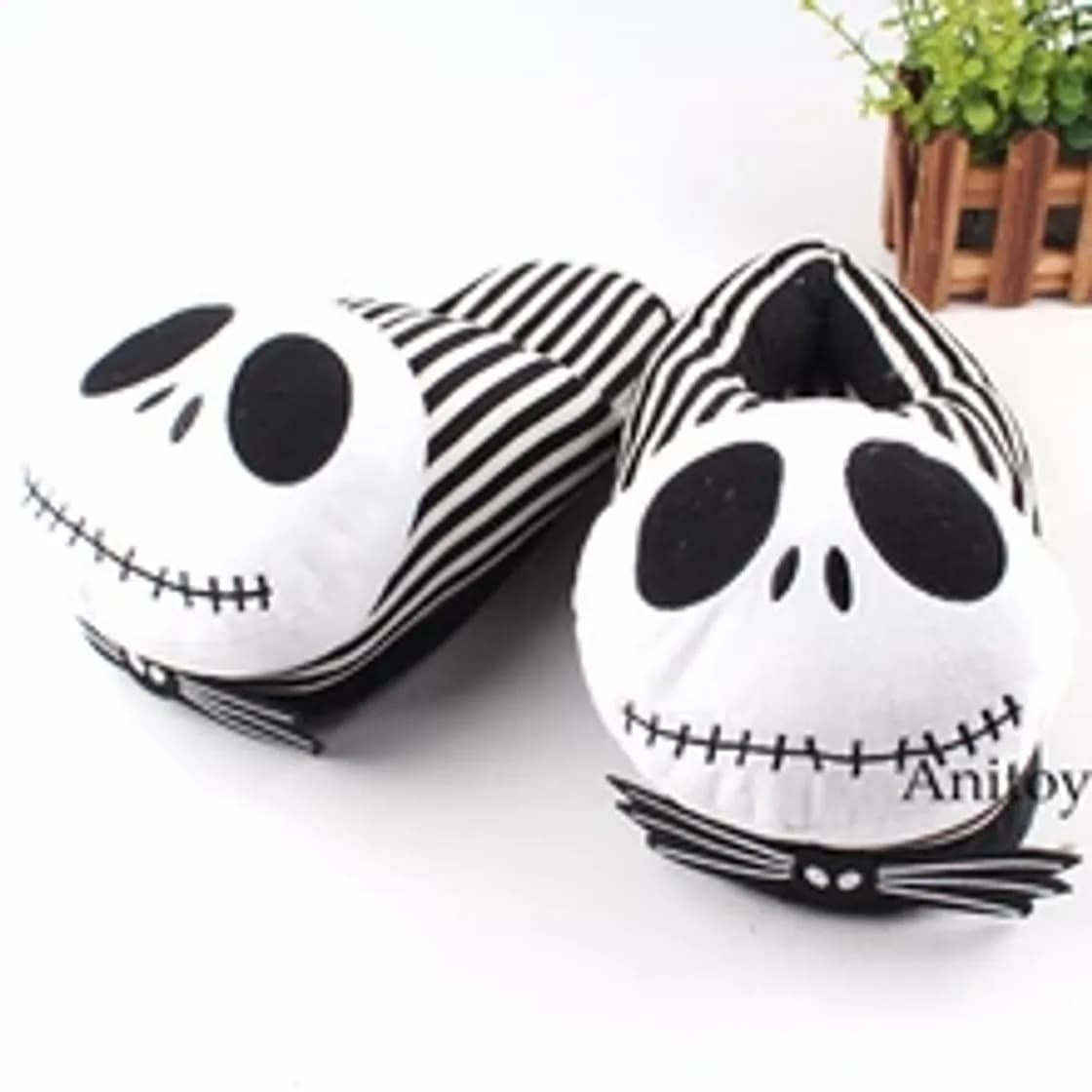 Producto The Nightmare Before Christmas Jack Skellington Pantuflas de Peluche Suaves y cálidas