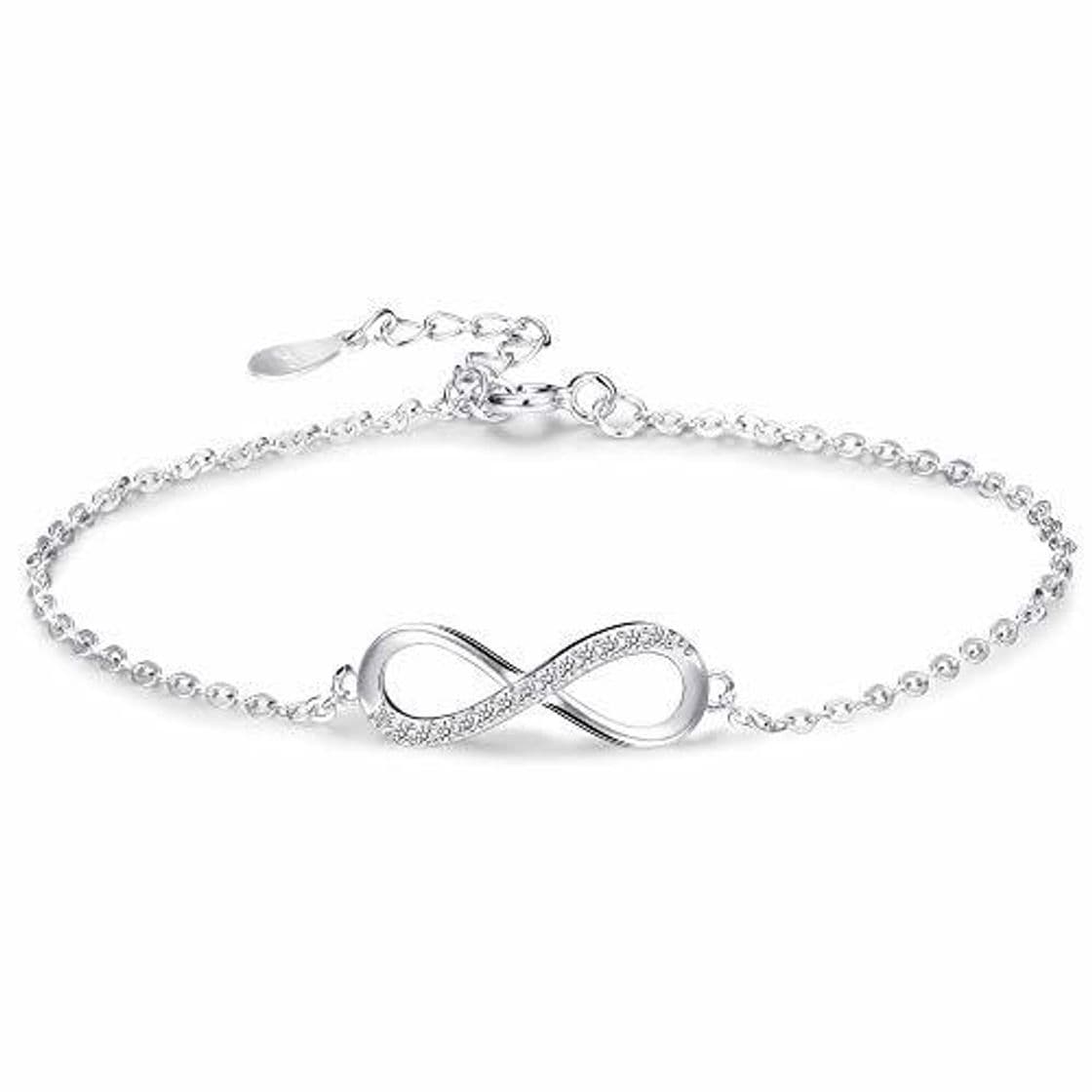 Product Besteel 925 Plata de Ley Pulsera Infinito para Mujeres Cadena Pulsera Amor