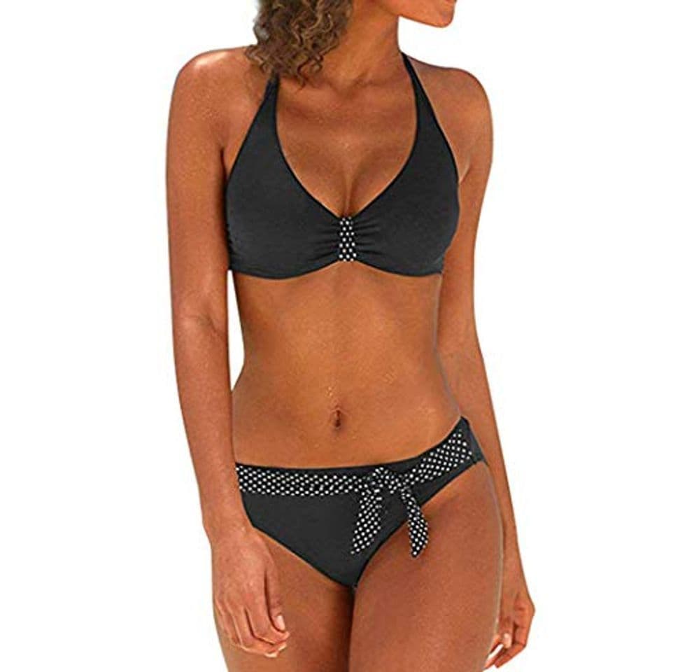 Moda MORETIME Traje de baño de Gran tamaño para Mujer de Color sólido Relleno triángulo Bikini Sujetador Traje de baño Swimjupmsuit Beachwear Traje de baño Grueso