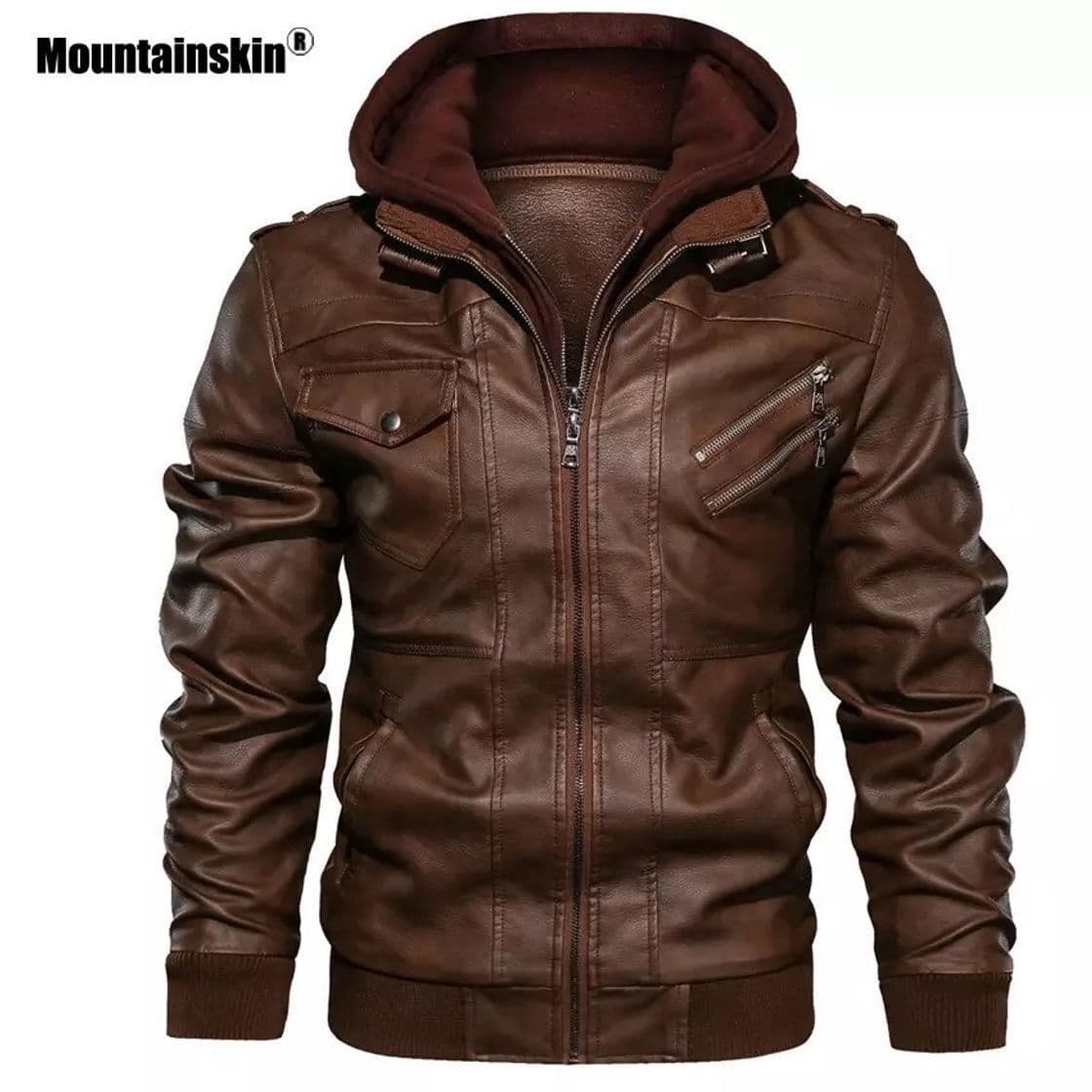 Moda Mountainskin New Mens Leather Jackets Autumn Casual Motorcy