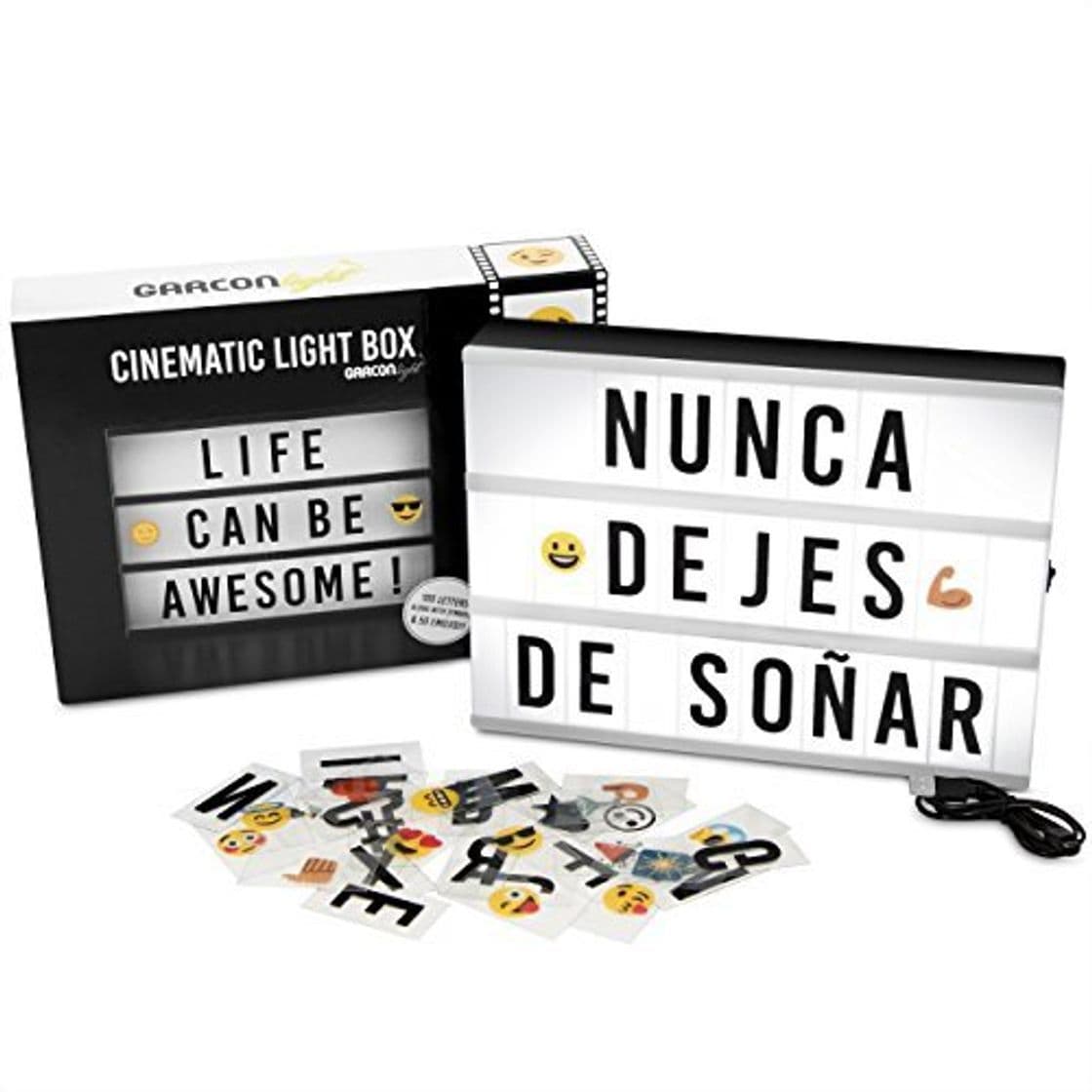 Elemento de la categoría hogar Caja de Luz LED A4 con 105 Letras, 50 Divertidos Emojis y