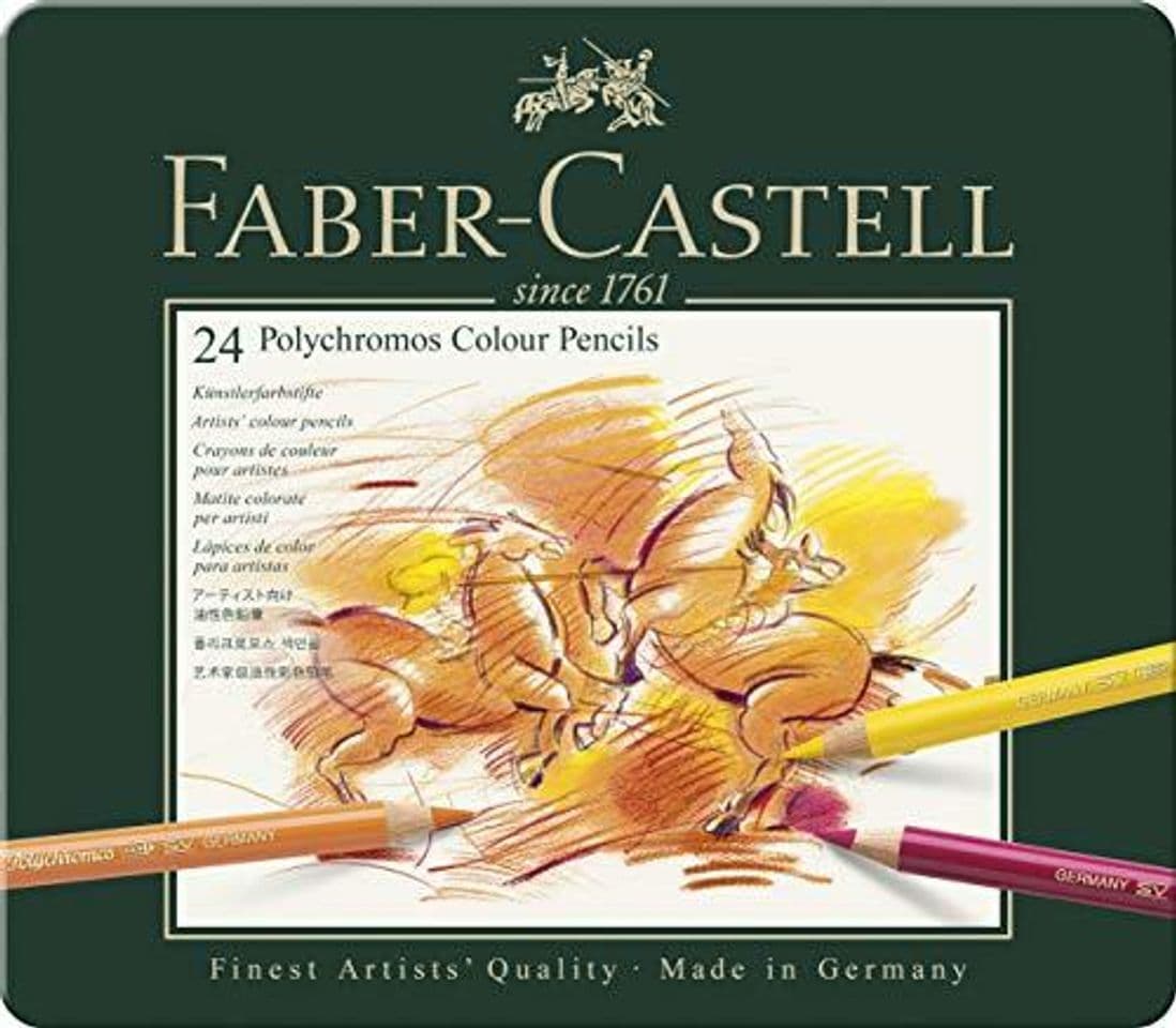 Elemento de la categoría hogar Faber-Castell 110024 - Estuche de metal con 24 lápices de colores polychromos