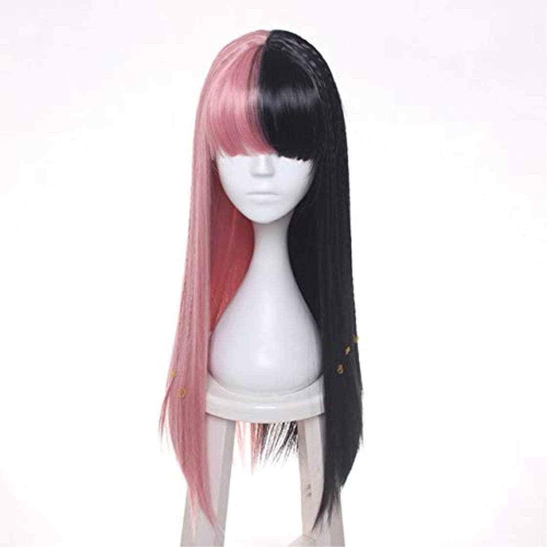 Producto Ccutoo Femenino Melanie Martinez Sintético Medio Negro y Rosa 8 Pequeñas trenzas Cabello Cosplay Disfraz Pelucas Resistencia al calor Fibra 30 pulgadas Muli Color