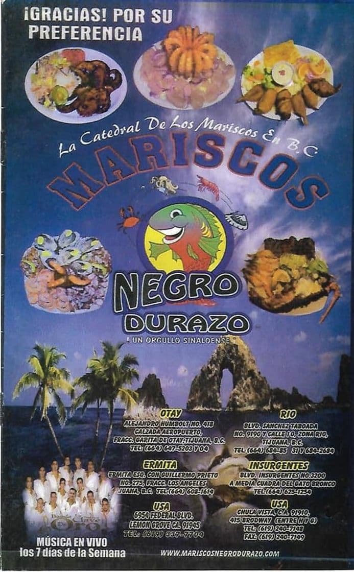 Restaurantes Mariscos Negro Durazo Diaz Ordaz