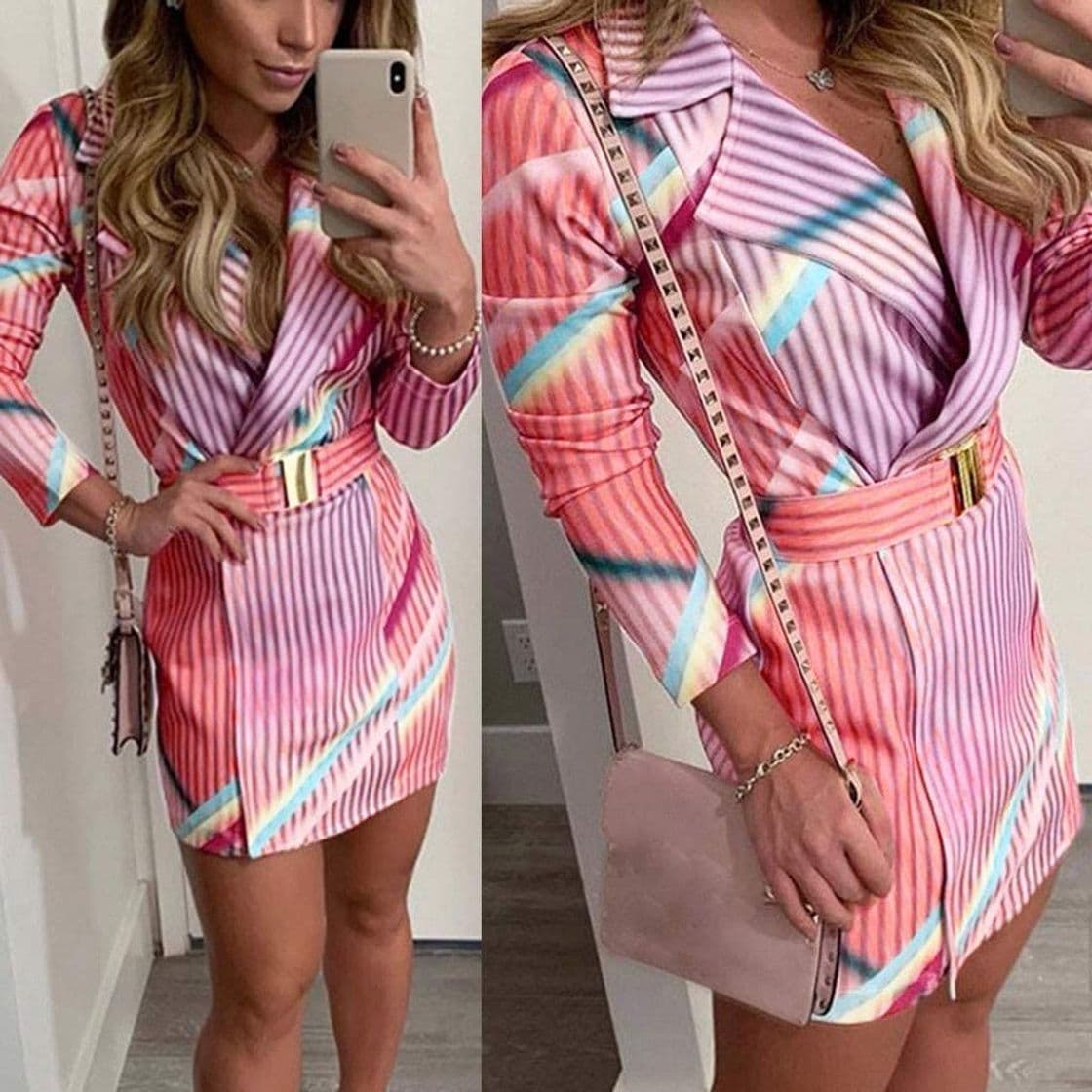 Fashion Lazapa Blazer Dress for Women, Color Stripe Print ... - Amazon.com