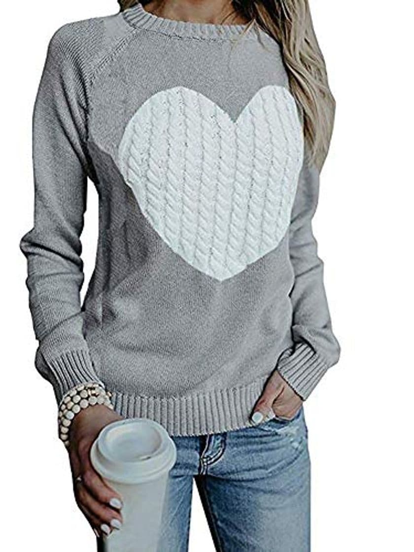 Moda Mujer sudaderas Básico Punto Suéter de Moda O-Cuello Otoño Invierno Oversize Jerseys