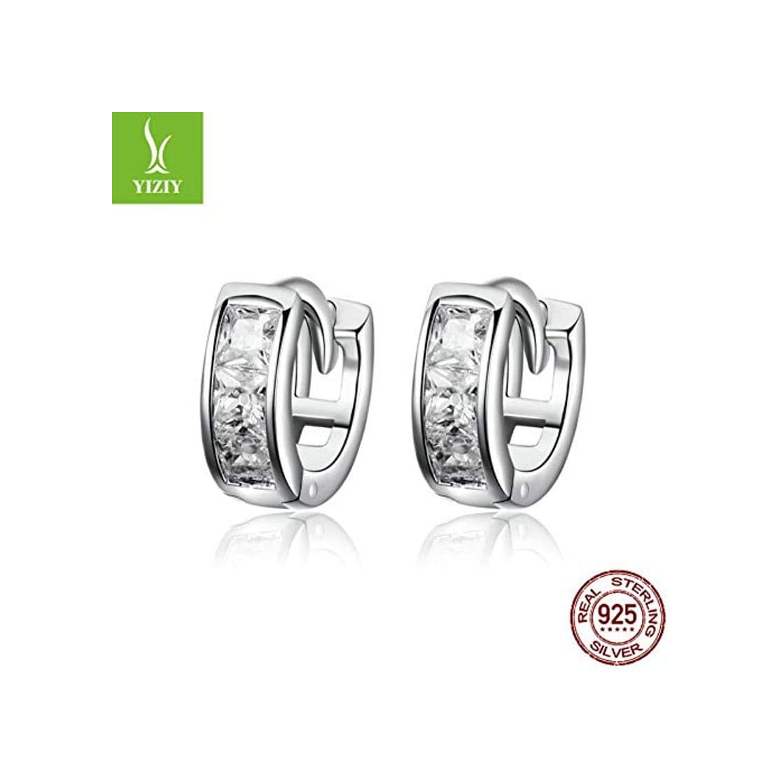 Fashion ERDING Boucle d'oreille Argent 925 Orecchini in Argento temperato Tempera ipoallergenico Moda Donna S525 con finitura Platino SCE515