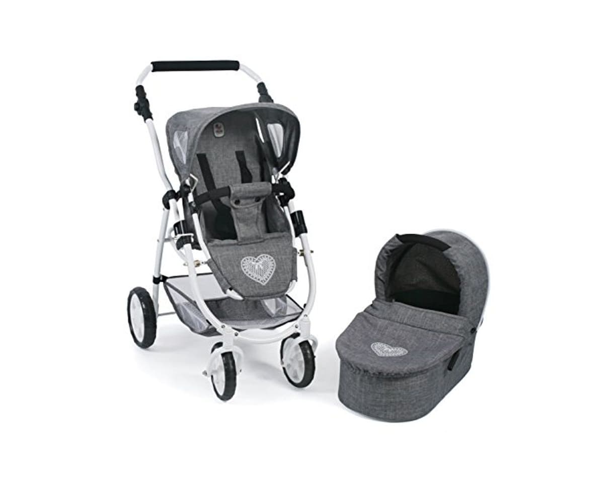 Product Bayer Chic 2000-Cochecito para muñecas Emotion 2 en 1, diseño Vaquero, Gris,