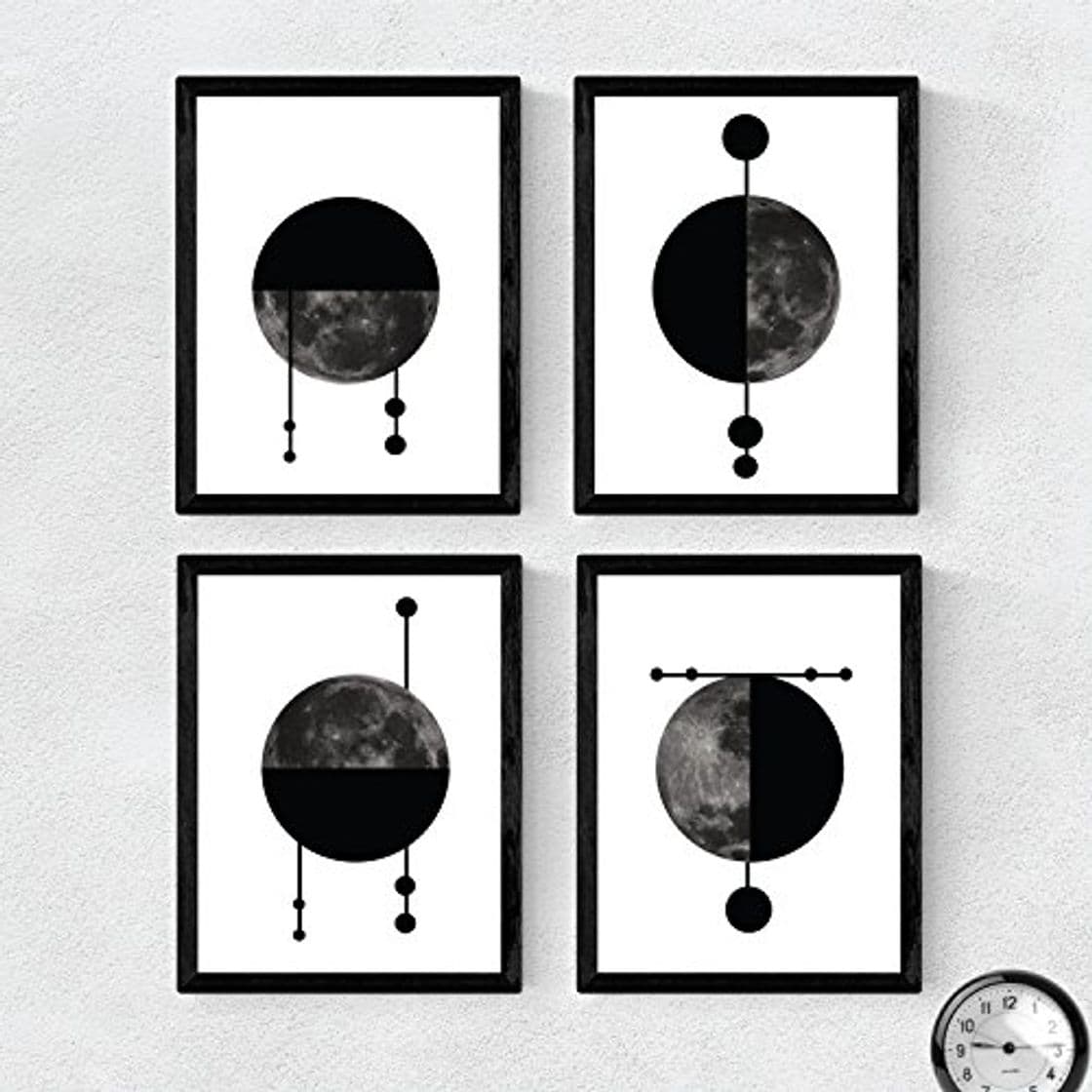 Producto Nacnic Set de 4 láminas para enmarcar Cuatro Lunas Posters Estilo nórdico