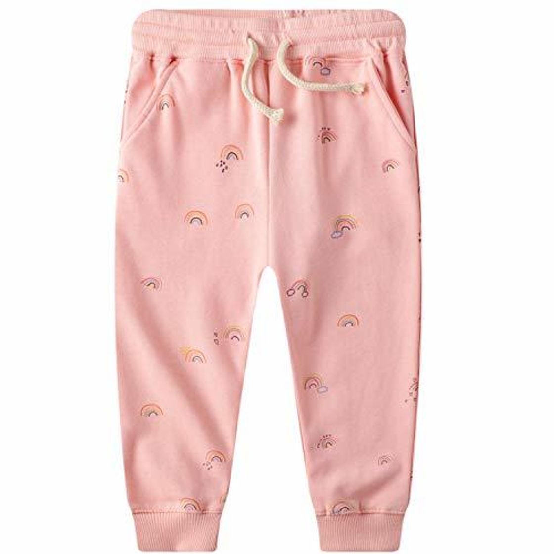 Place Pantalones Deportivos Niñas Niños Chándal Rosa Elástico Cintura Cordón Largos Algodón Traje