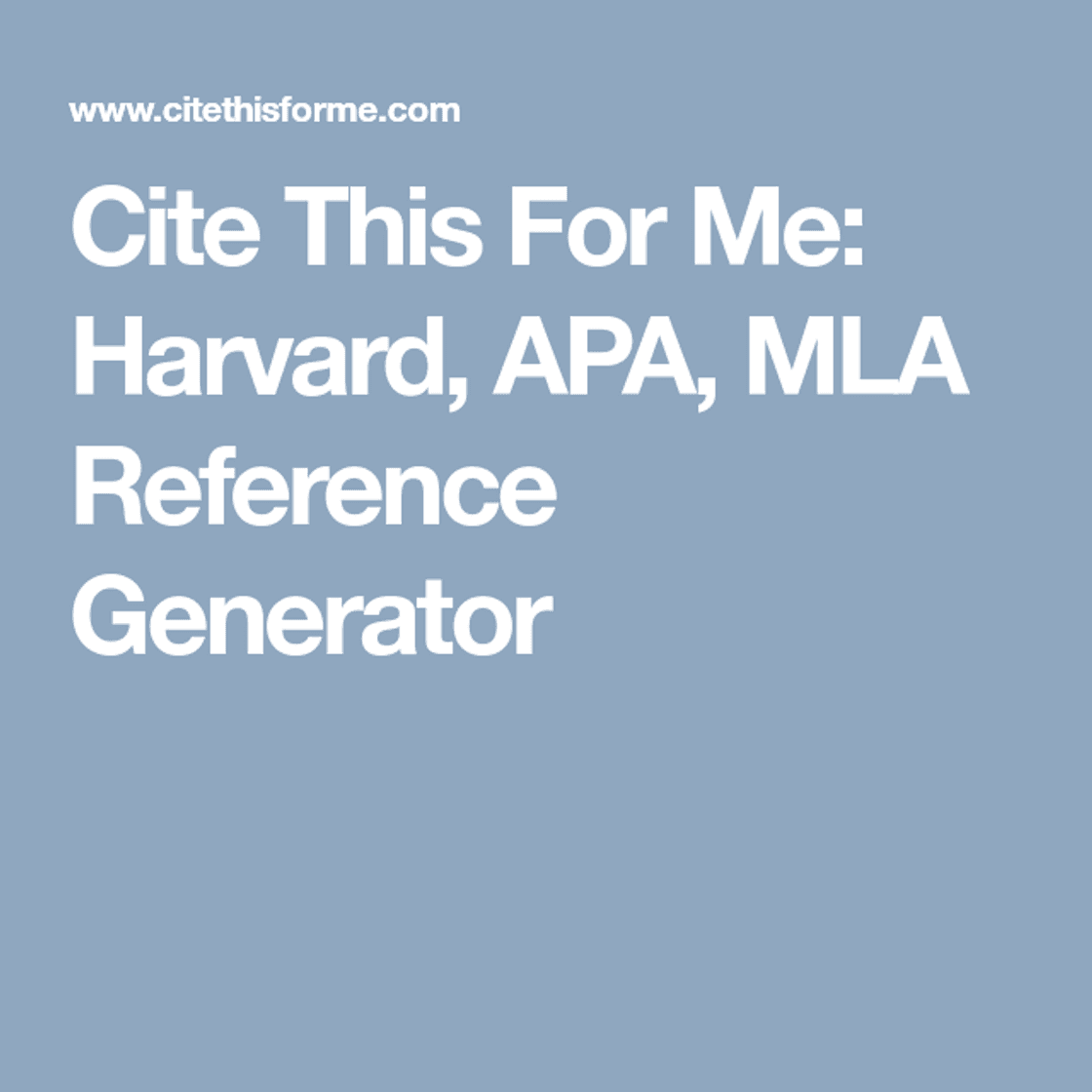 Moda Cite This For Me: Harvard, APA, MLA Reference Generator