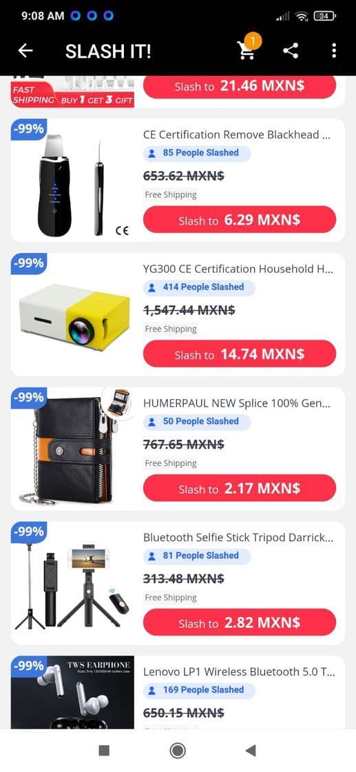 Fashion Móviles al 99% de descuento al registrarte en aliexpress.