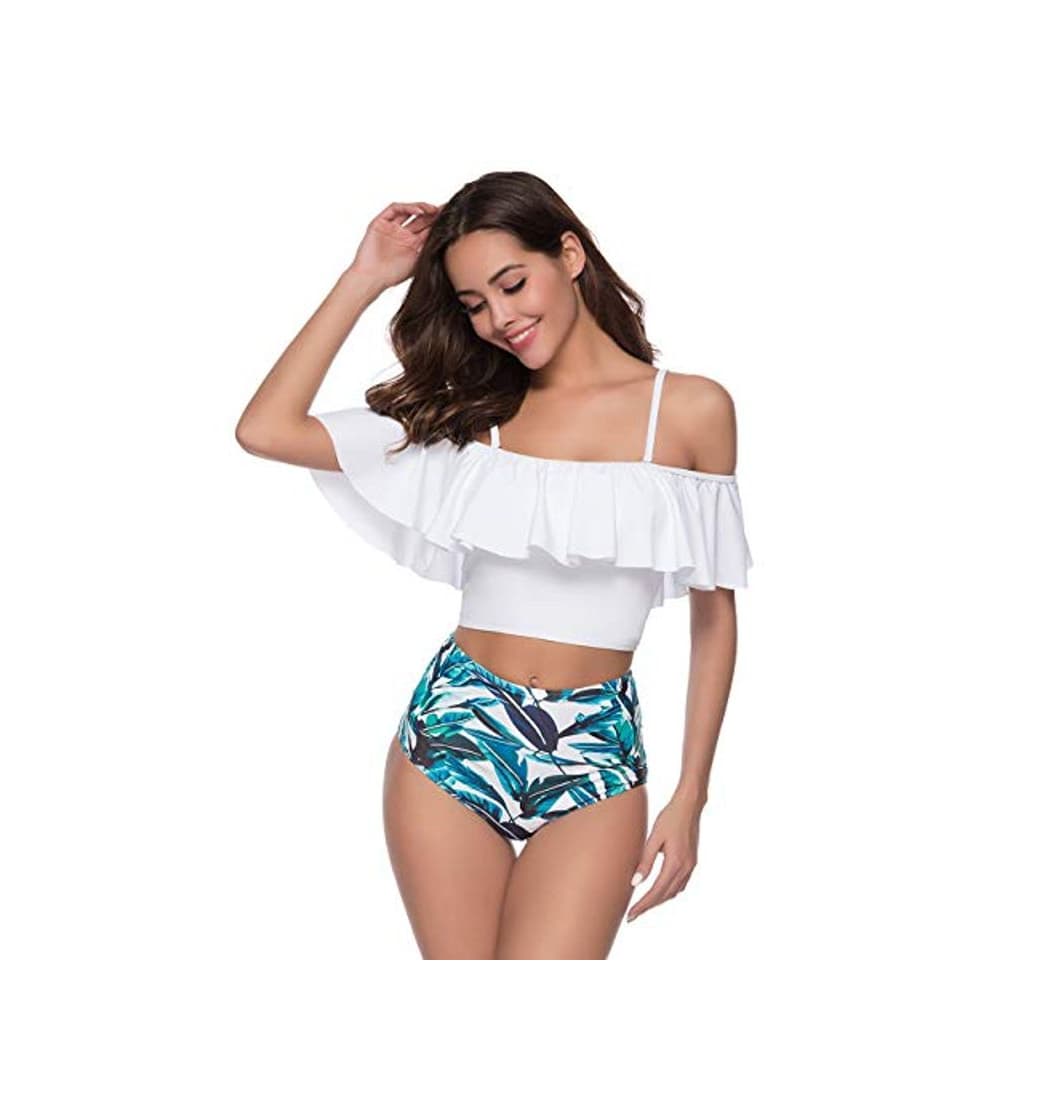 Moda Aibrou Bikini Mujer Conjunto Sexy Cabestro Cuello Bañador Cuello en V