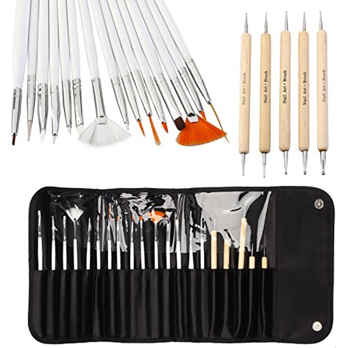 Product CellDeal 20pcs Nail Art Designing Painting Dotting Detailing Pen Brushes Bundle Tool