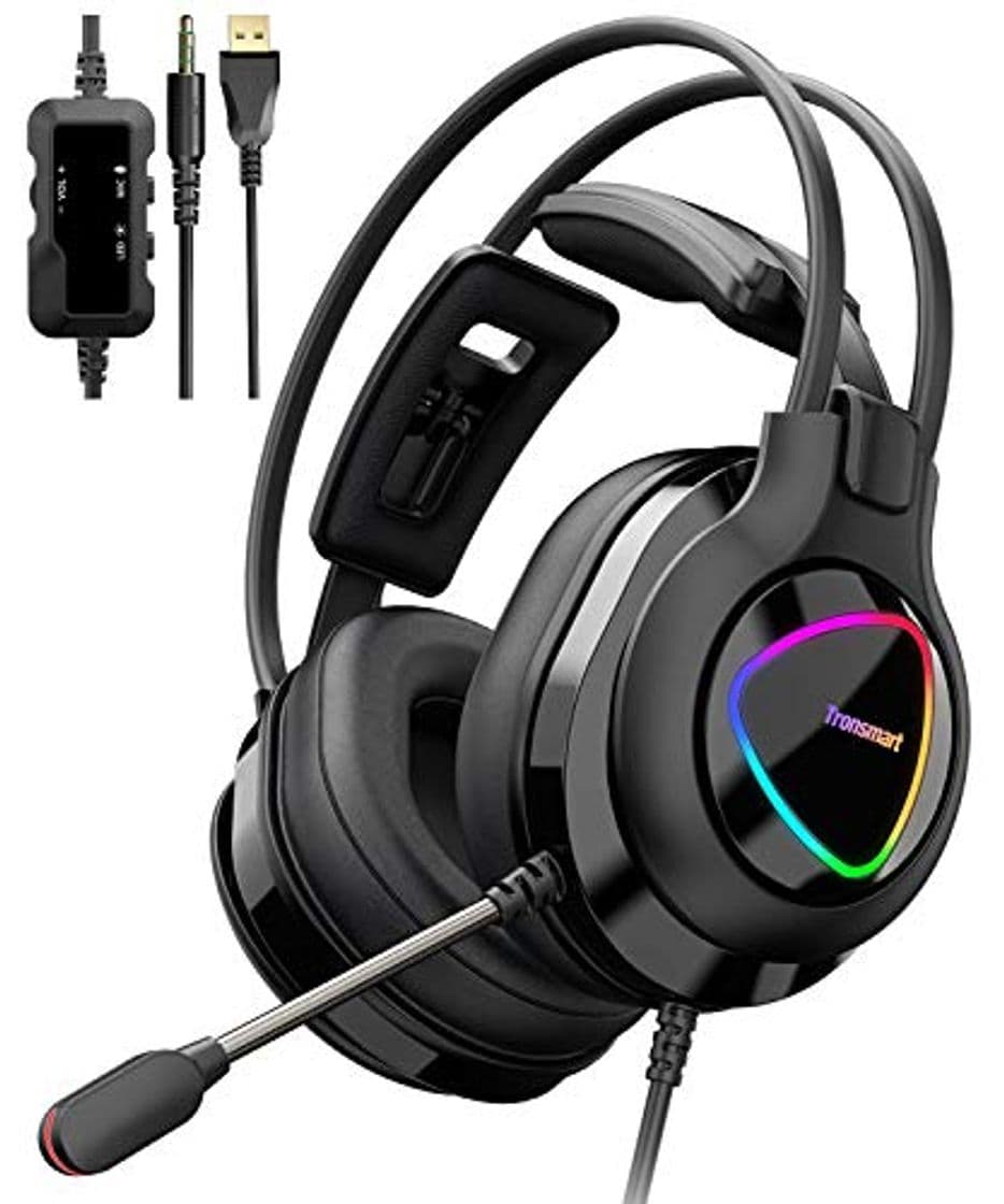 Product Tronsmart Alpha-glary Auriculares Gaming PS4 50mm Estéreo Envolventes con Micrófono Plegable-Ajustables Espuma-RGB