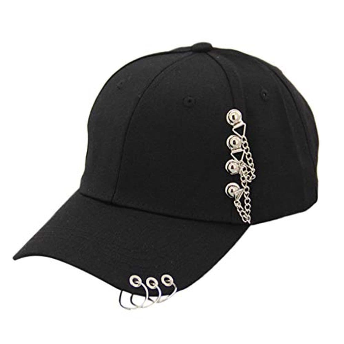 Fashion Subfamily Gorra de Aro para Hombres Y Mujeres Gorra de Béisbol de Hip Hop con Sombrilla de Cadena de Hierro Informal Unisex Sólido Ajustable Anillo de Hierro Gorras de Béisbol Snapback Casquette