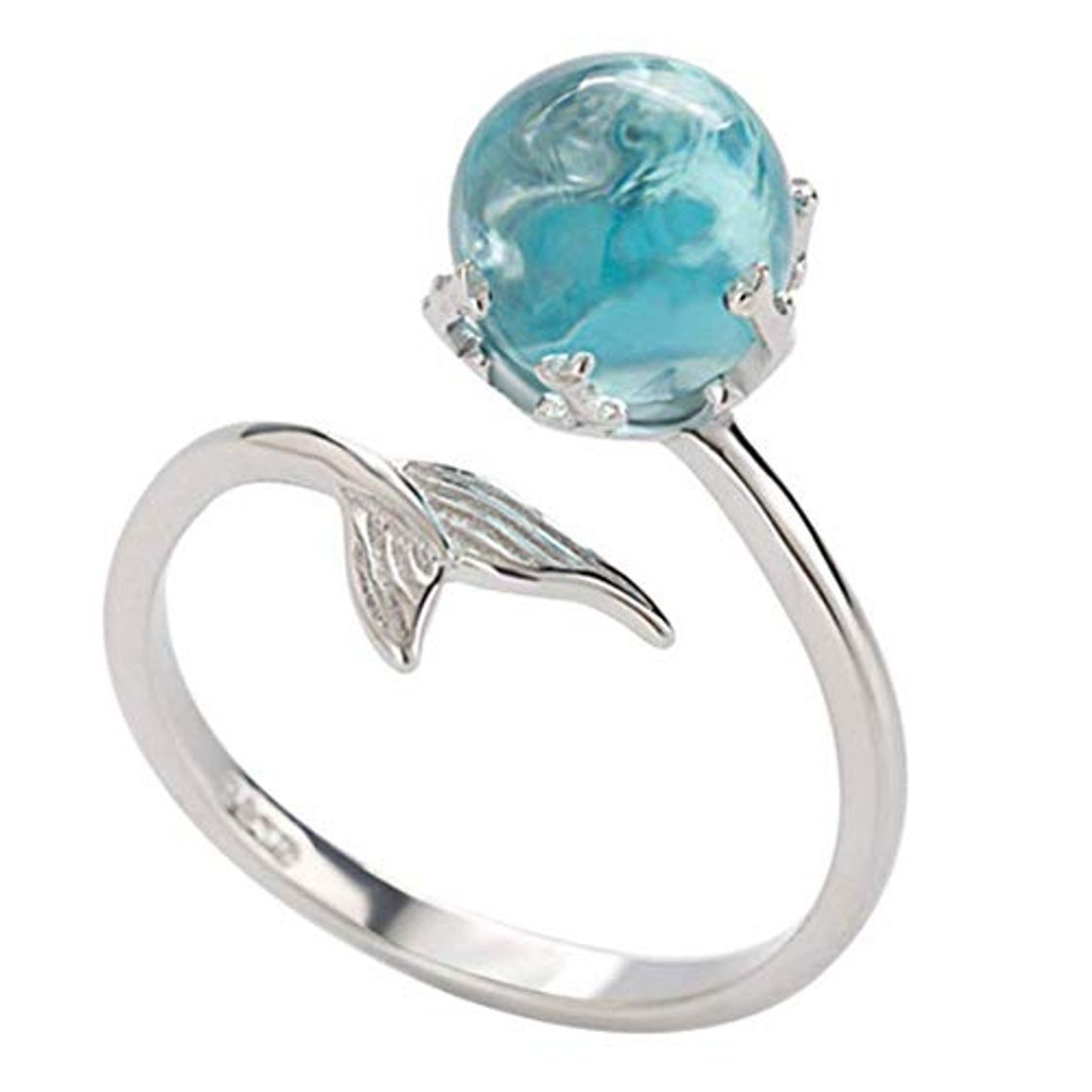 Lugar Cikuso Anillo de Mujer Anillo de Cristal de Cola de Sirena Anillos