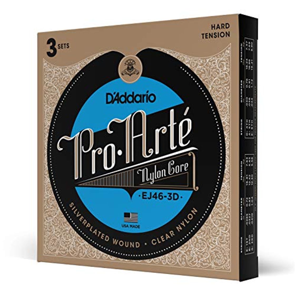 Producto D'Addario EJ46-3D - Juego de cuerdas para guitarra clásica de nylon con