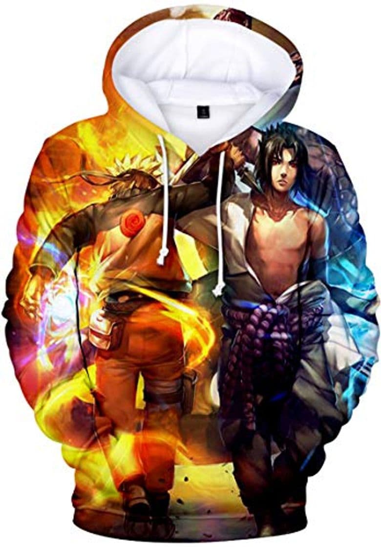 Fashion PANOZON Hombre Sudadera con Capucha Figura Impresa de Naruto Mangas Largas