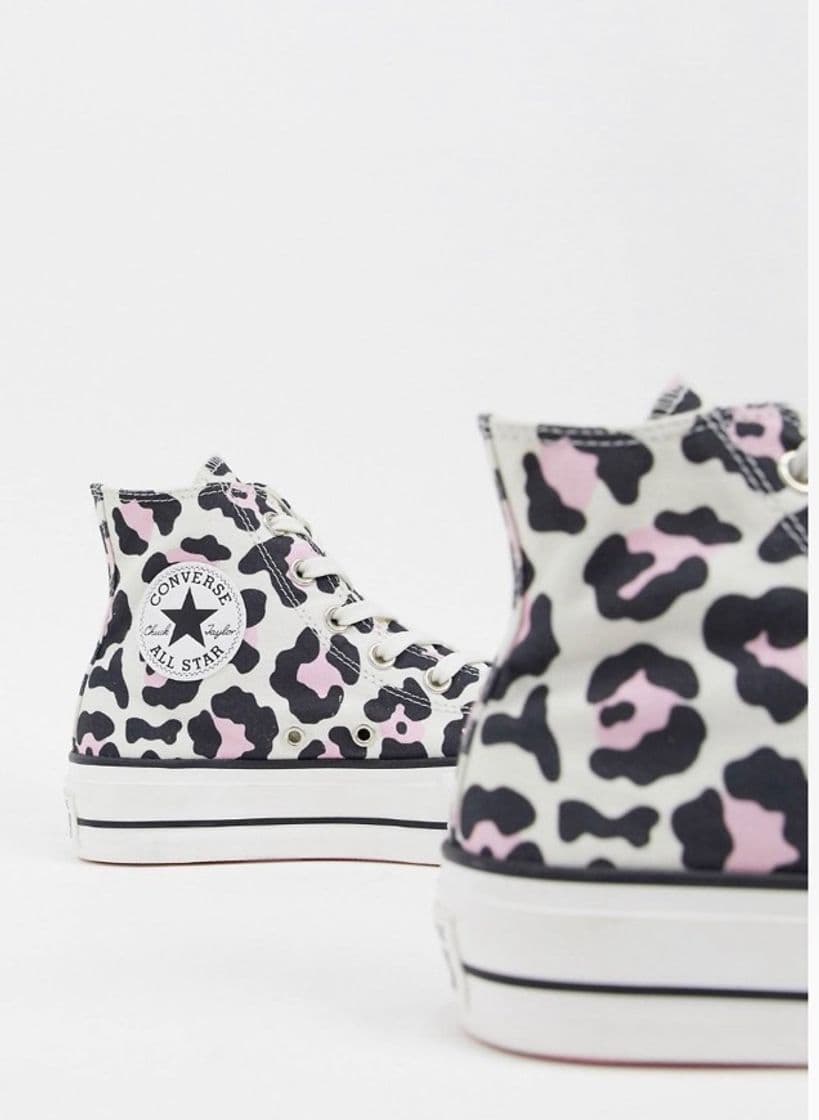 Moda Converse estampado leopardo rosa