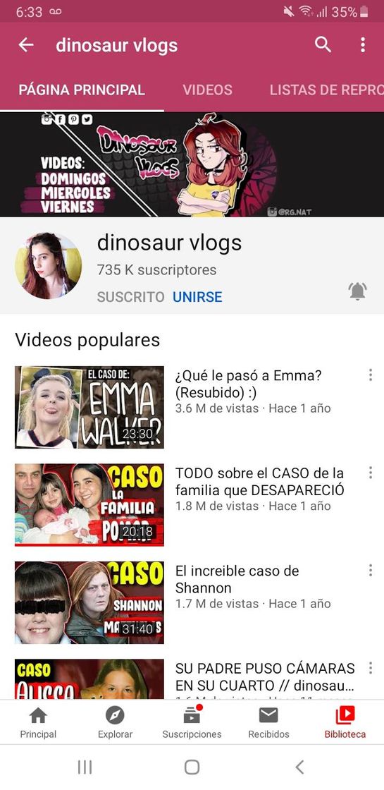 Moda Youtubers con casos misteriosos/criminales