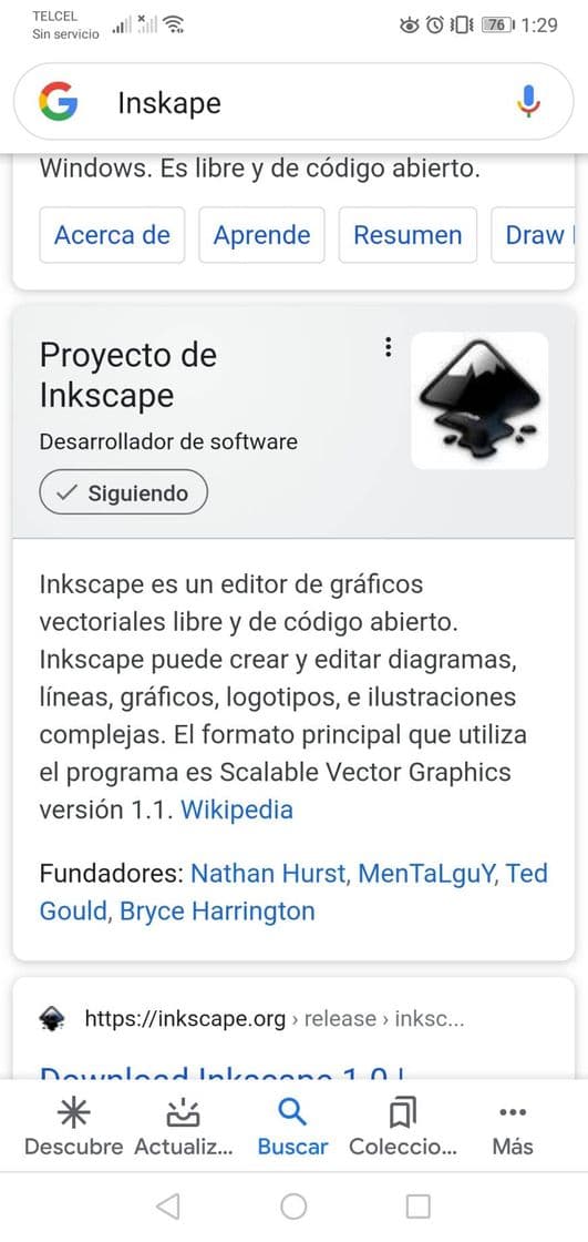 App Inkscape, editor de gráficos vectoriales. 