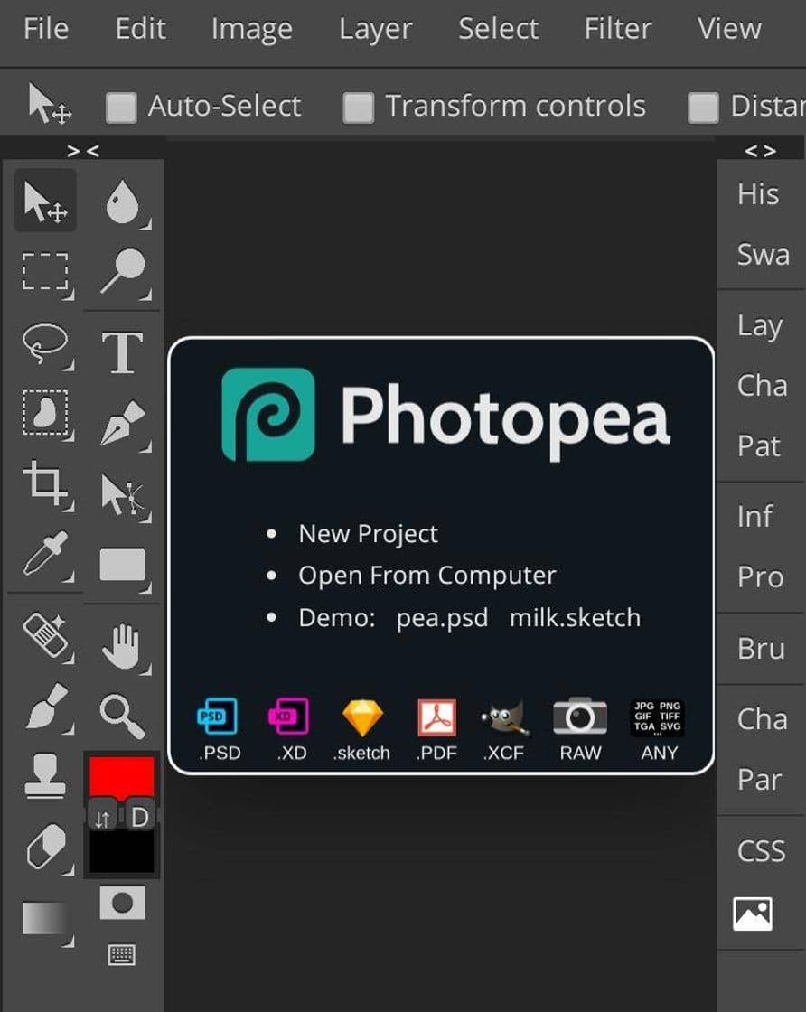 App Photopea | es como photoshop en básico y es en oline. Free