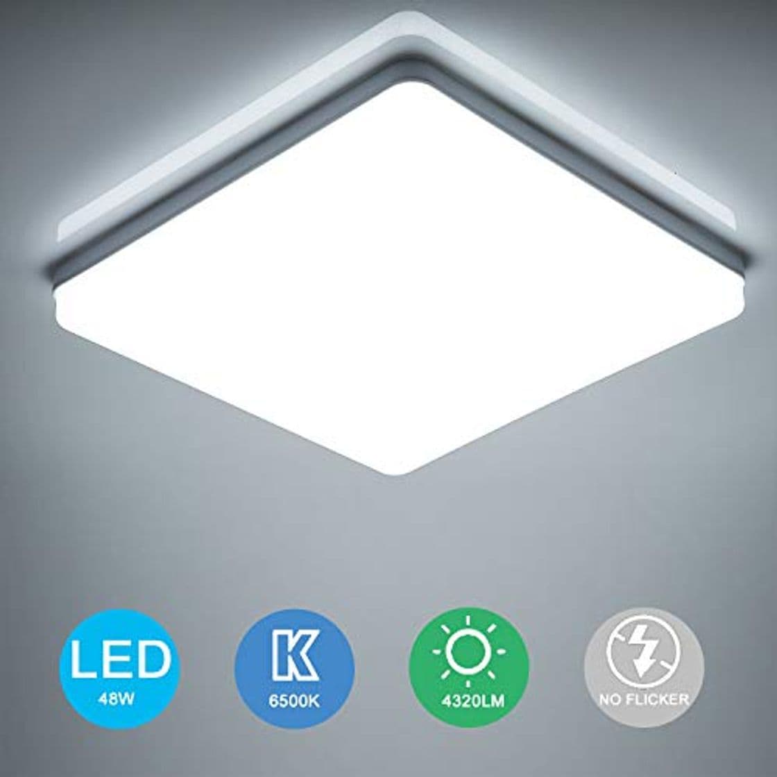 Product Yafido LED Lámpara de Techo Moderna 48W Plafón Led Cuadrado Ultra Delgado