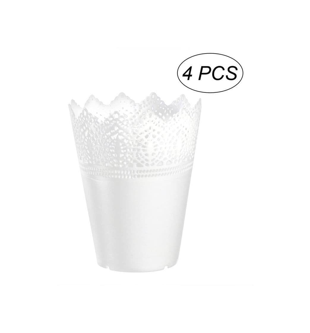 Producto ounona 4pcs plástico macetas corona encaje guardería macetas macetas maceta decoración del